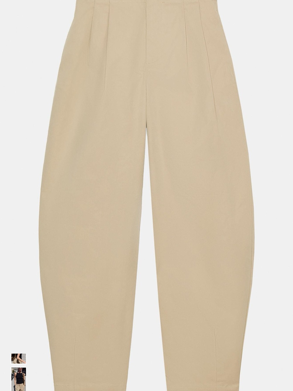 Zara Women's Beige Pleated High-Waist Trousers